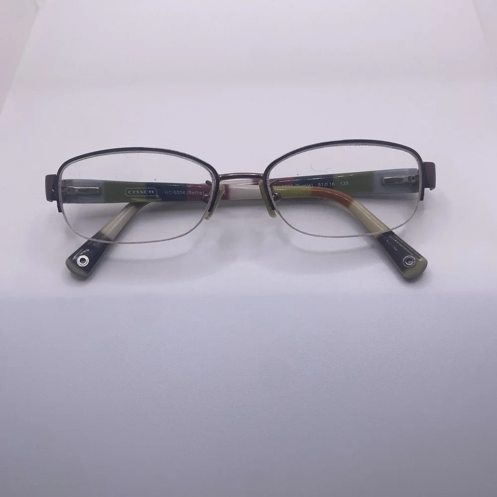 Coach Eyeglasses Women FRAME ONLY HC5004 Bettie Half Rim 51-16-135 Purple 880